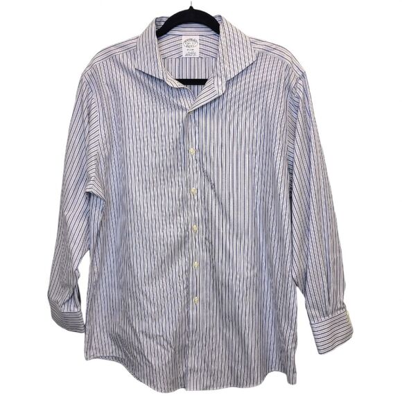Brooks Brothers Mens Striped Regent Fit Supima Cotton Button Up Shirt 16.5-33 - Picture 4 of 13